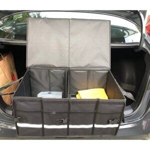 Car Trunk Organizer with Lid, Collapsible Car Trunk Storage Organizer